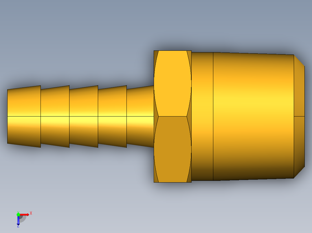 倒齿式工业管接头Hose Barb to Male Pipe 125HBL-6-8俯视图