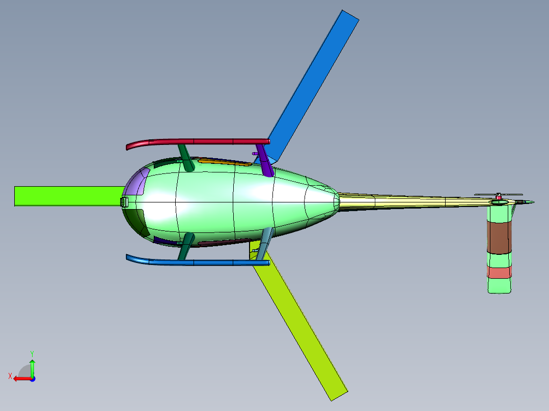 超级航模休斯涡轮直升机后视图