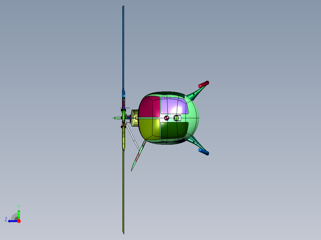 超级航模休斯涡轮直升机右视图