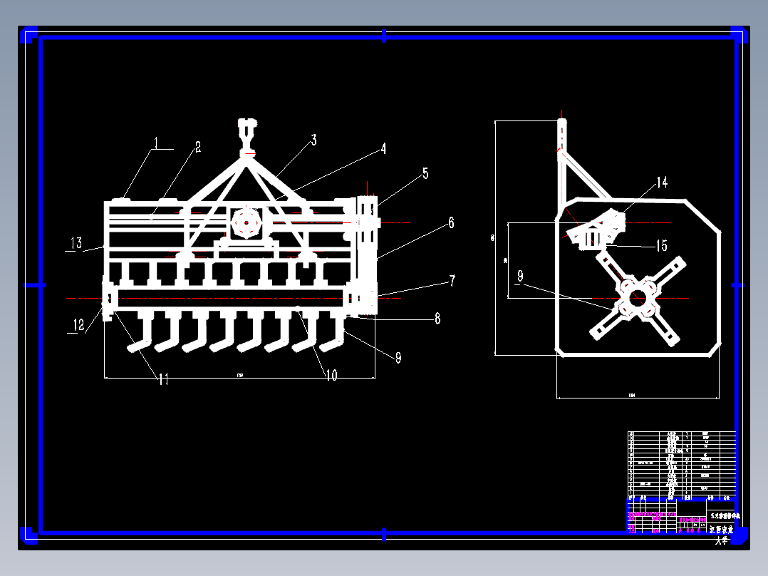 玉米秸秆粉碎机的设计cad图纸_说明书