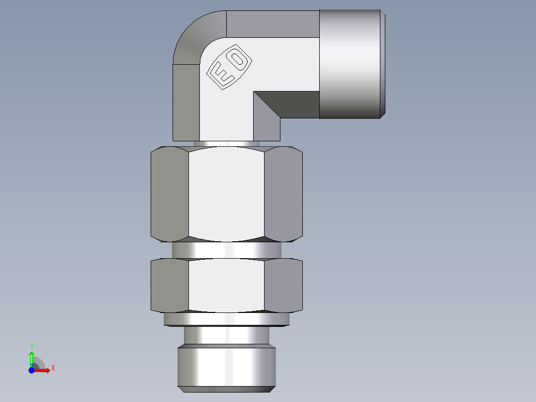 卡套式工业通用硬管接头EO_Assembled_adjustable_standpipe_elbow_EVW12SMOMD71前视图
