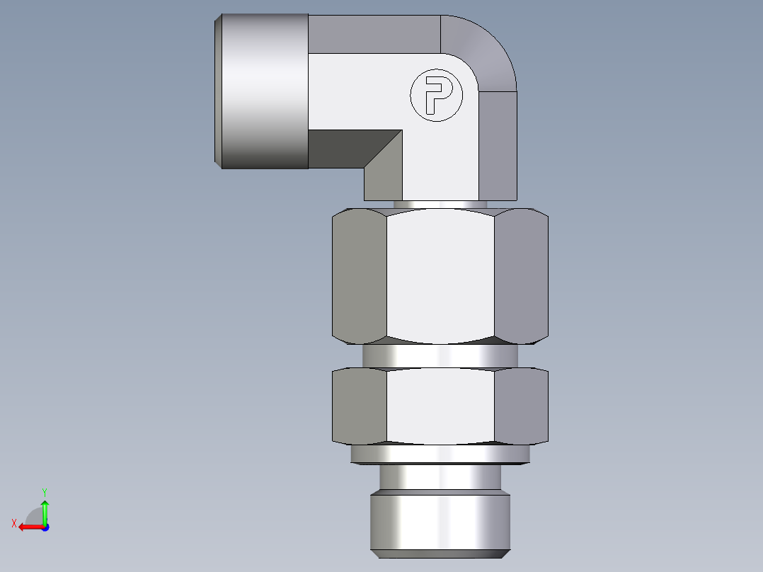 卡套式工业通用硬管接头EO_Assembled_adjustable_standpipe_elbow_EVW12SMOMD71后视图