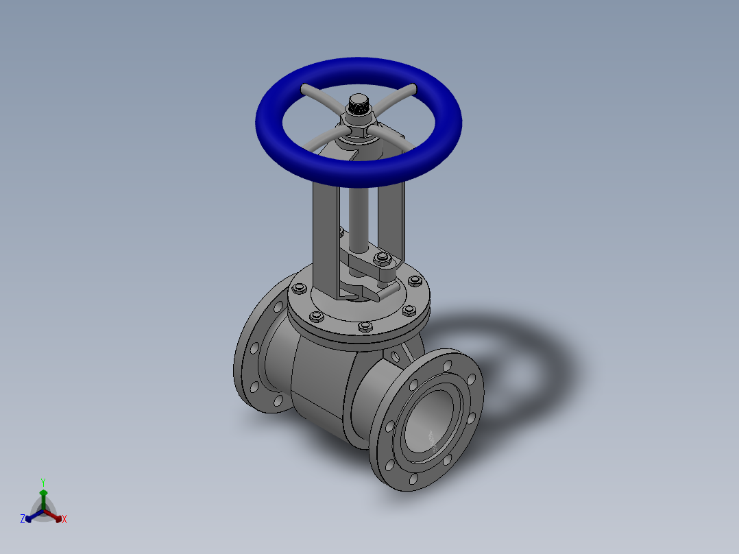 法兰闸阀-304 DN25-DN600正等轴测图