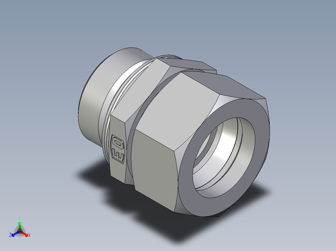 卡套式工业通用硬管接头EO_Male_Stud_connector_GEO28LMCF正等轴测图