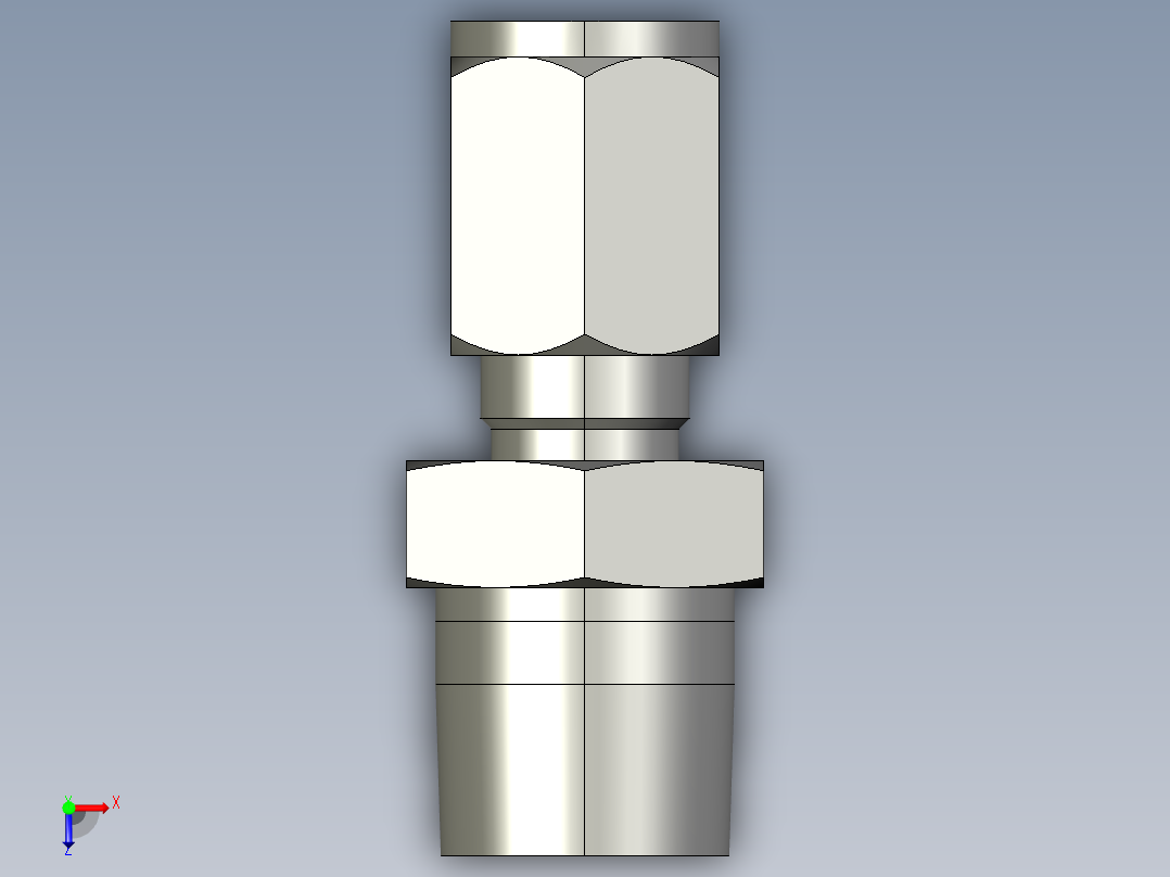 卡套式工业通用硬管接头4-6_fbu-s俯视图