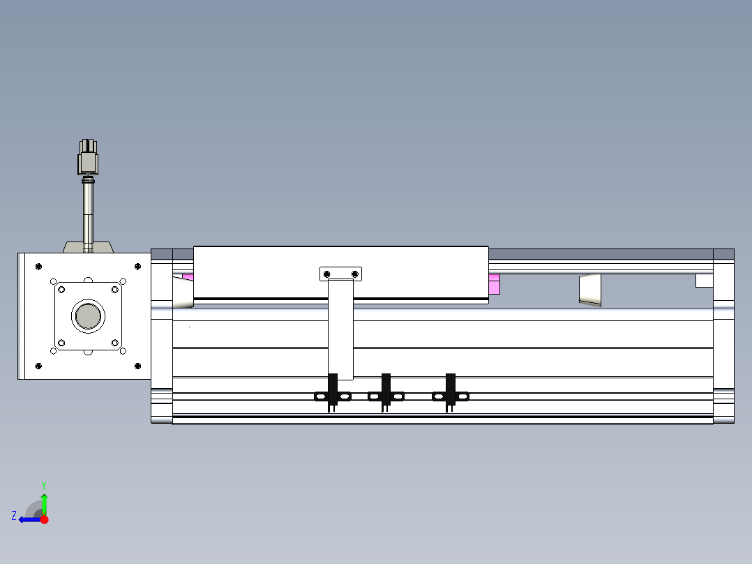 东锦同步带传动-直线滑台模组DH210B-L150-S50-BL-P750W-C3右视图