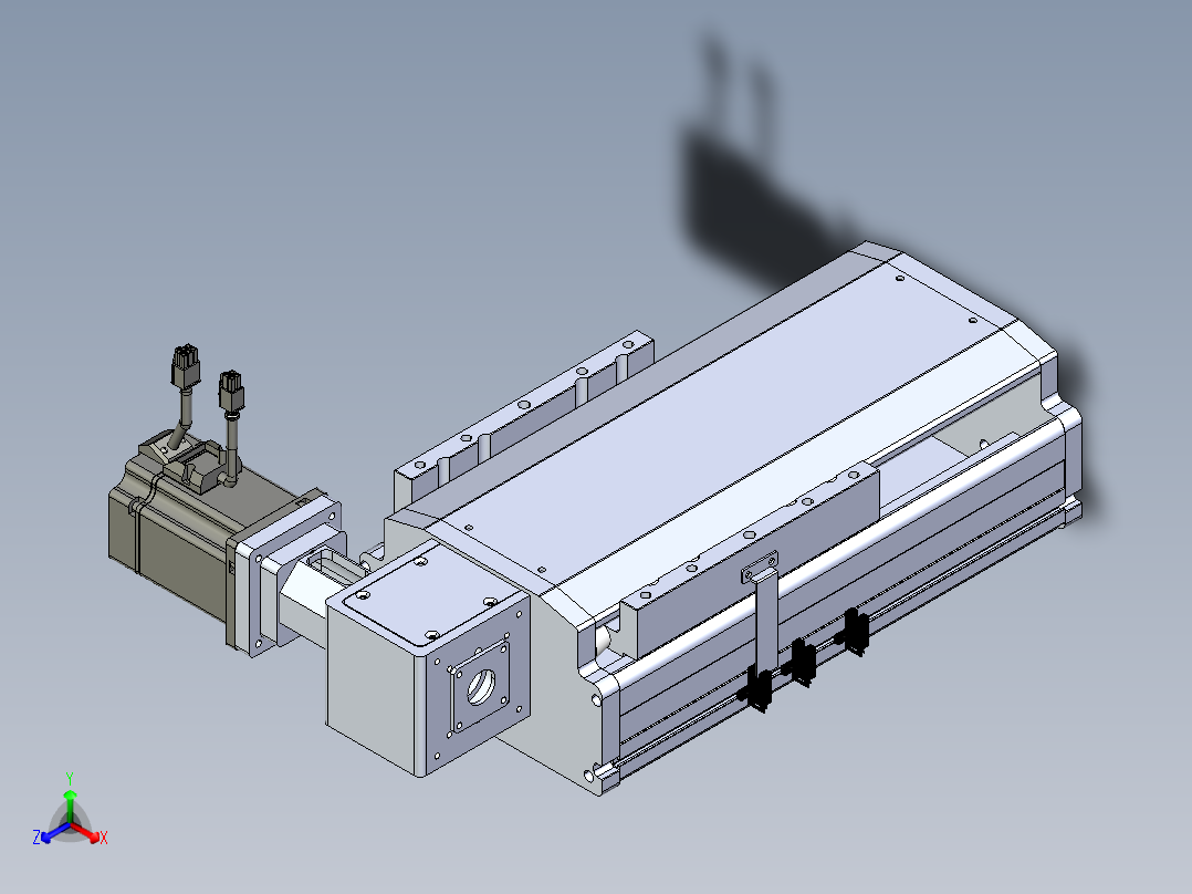东锦同步带传动-直线滑台模组DH210B-L150-S50-BL-P750W-C3正等轴测图