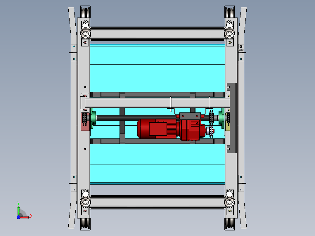 黄陂TPL1501-03-00-00-00 1600托盘链式输送机前视图