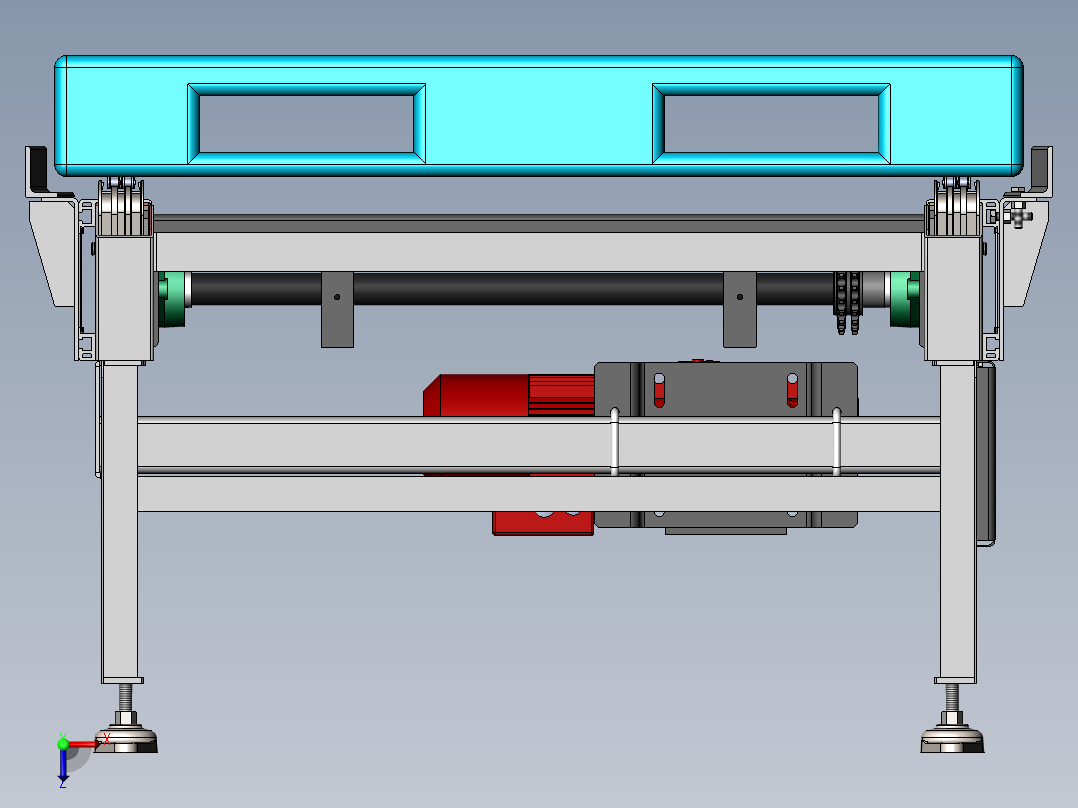 黄陂TPL1501-03-00-00-00 1600托盘链式输送机俯视图
