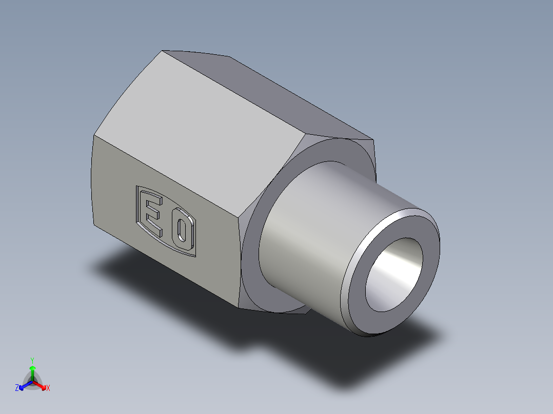卡套式工业通用硬管接头EO_Swivel_connector_GAI06SRCFX正等轴测图
