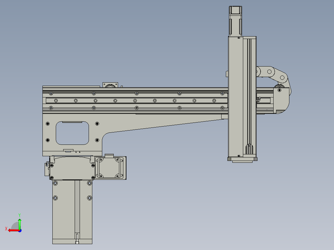 上料机械手部分后视图