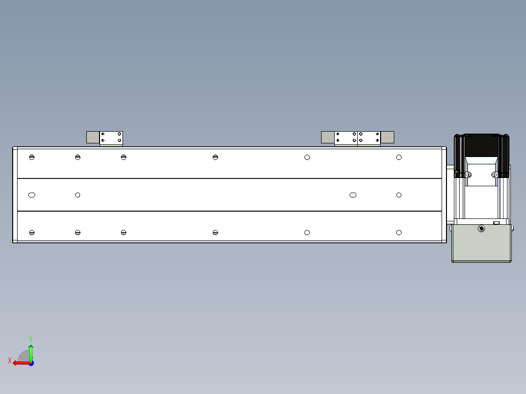 同步带滑台-半封闭B10H-L45-S250-LD-P40-D3后视图