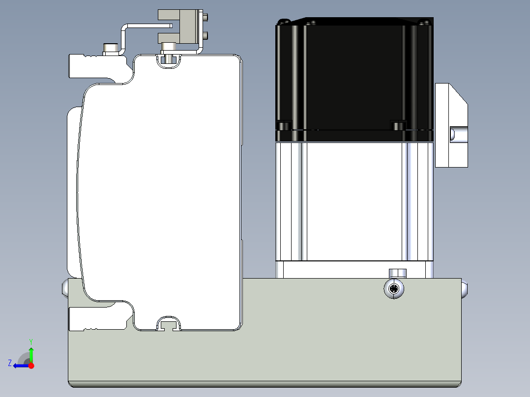同步带滑台-半封闭B10H-L45-S250-LD-P40-D3右视图