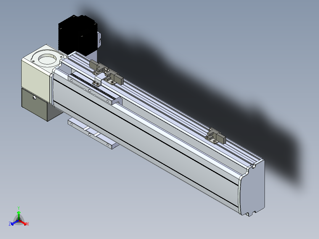 同步带滑台-半封闭B10H-L45-S250-LD-P40-D3正等轴测图