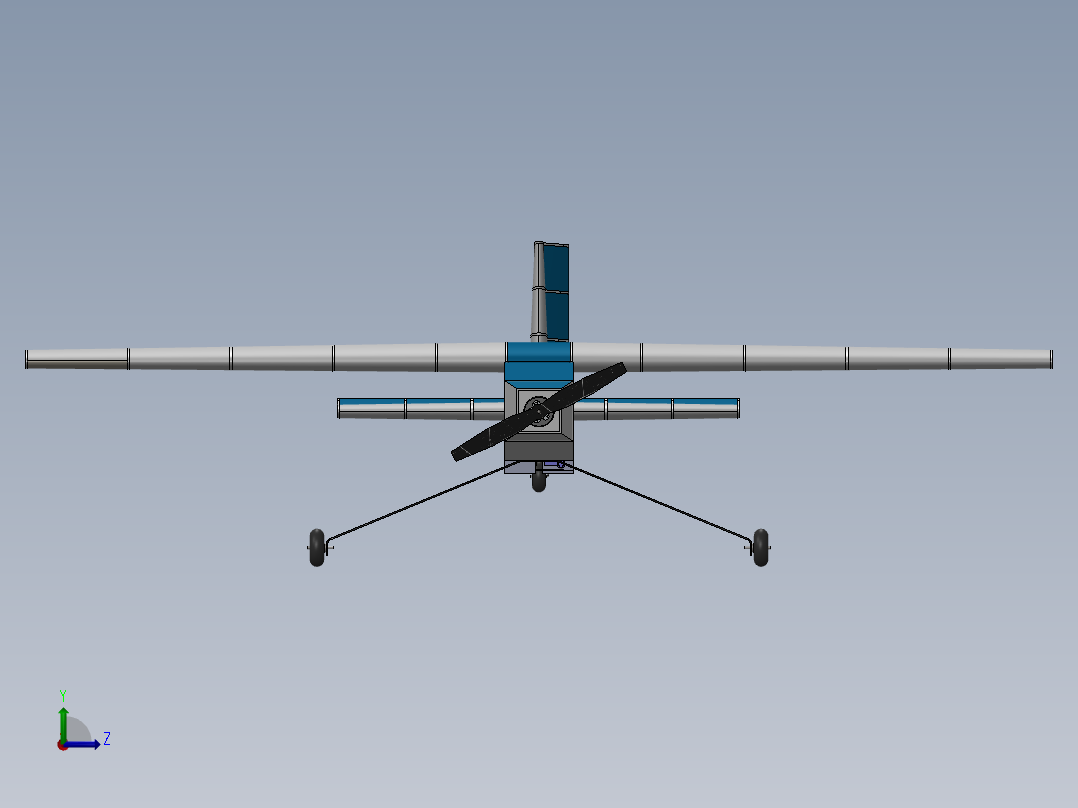 rc-plane-34遥控飞行模型3D图纸 STEP格式左视图