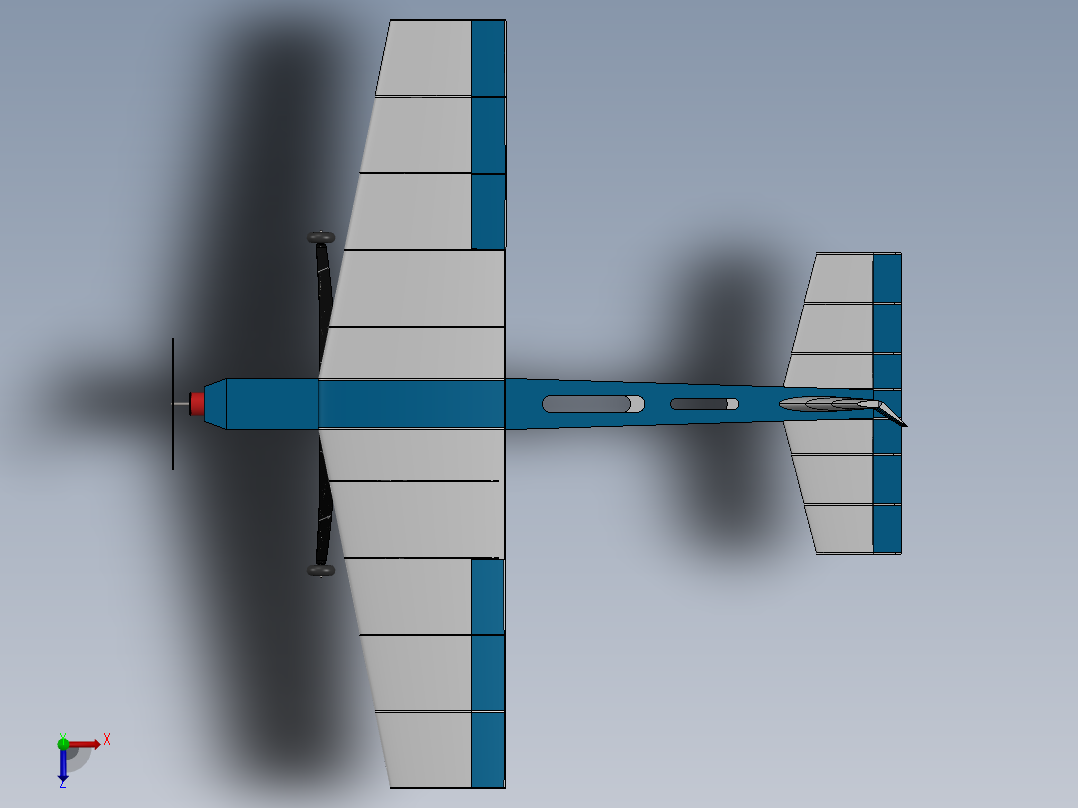 rc-plane-34遥控飞行模型3D图纸 STEP格式俯视图