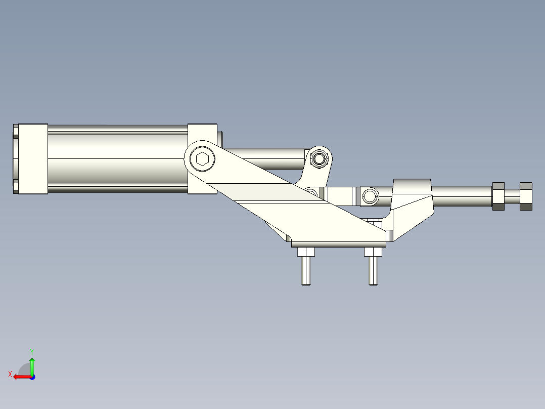 气动推夹后视图