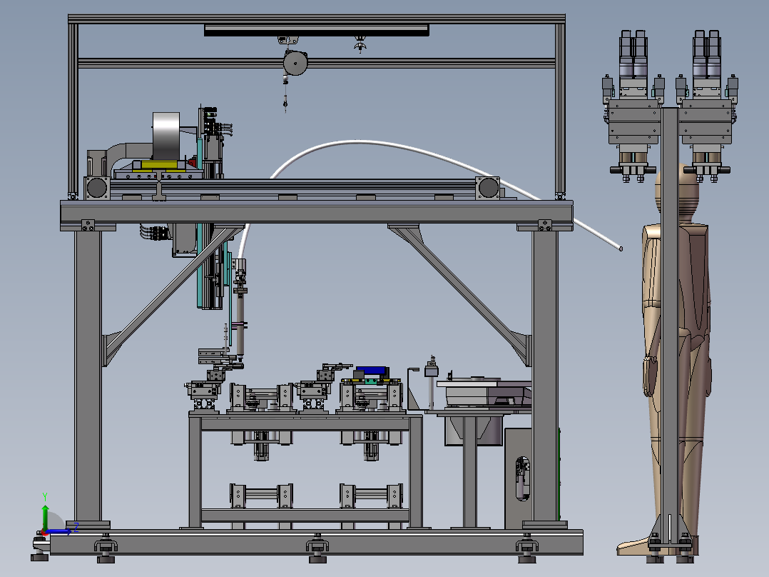 新能源模组PACK线电芯涂胶工站sw18左视图
