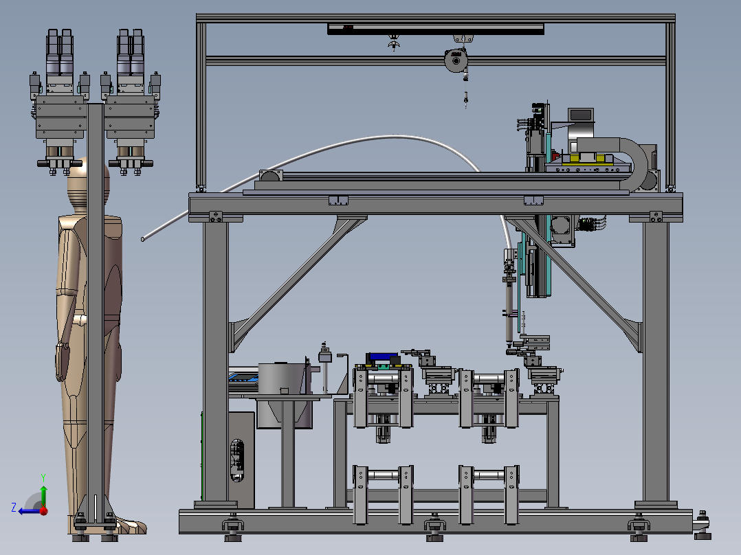 新能源模组PACK线电芯涂胶工站sw18右视图