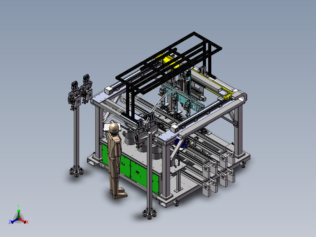 新能源模组PACK线电芯涂胶工站sw18正等轴测图
