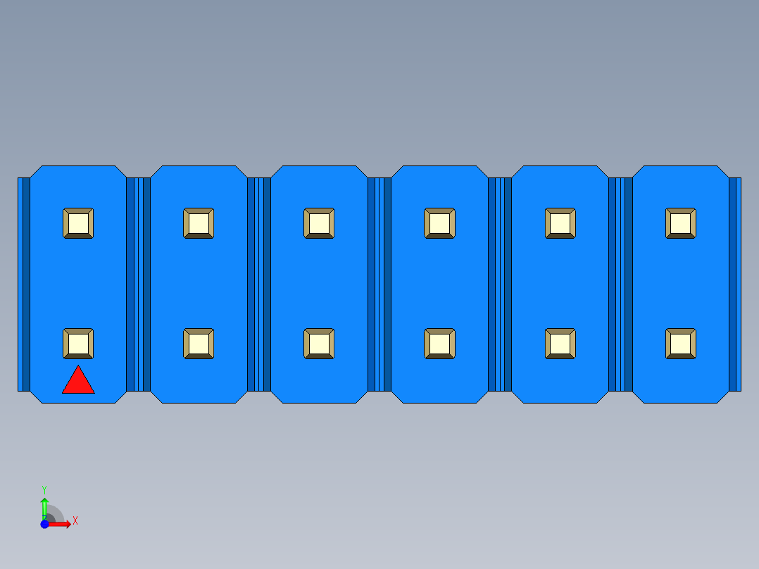 彩色公头100mil（2.54mm）系列-DS1021_blue_2x06p_100mil_Type1_rev1.0前视图