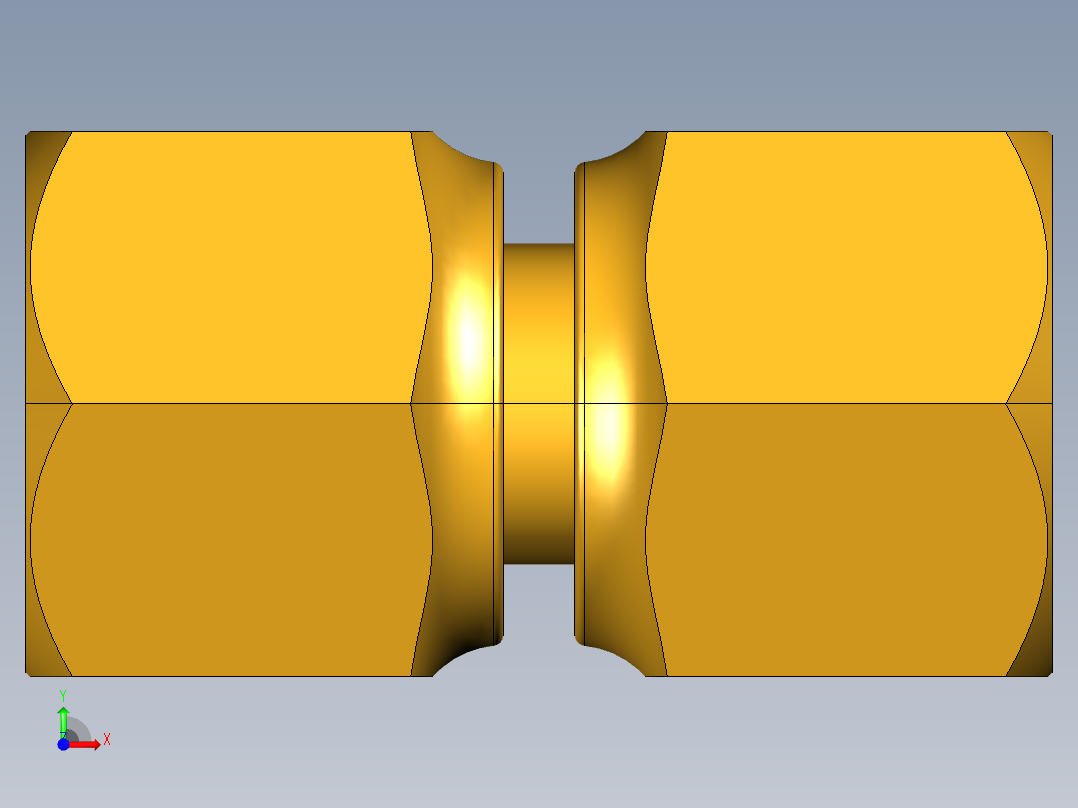 扩口式工业通用硬管接头Swivel Nut Valve Connector 14FSV-10前视图