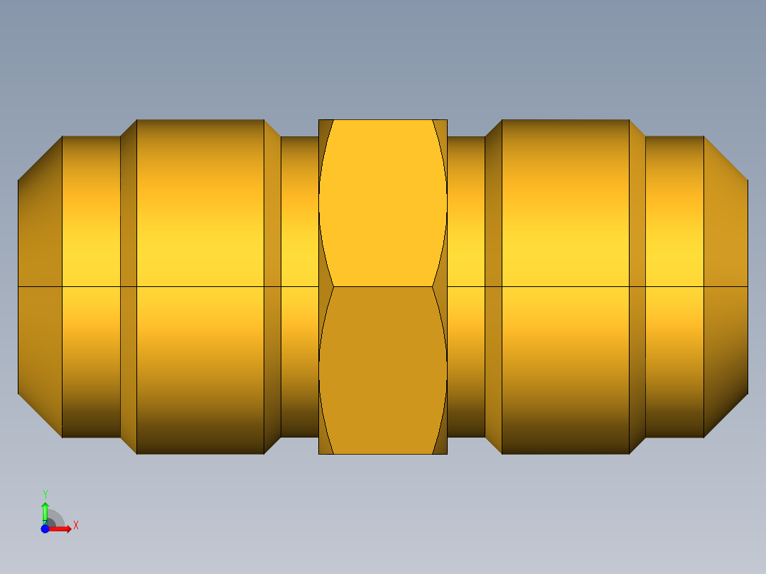 扩口式工业通用硬管接头Union 42F-14前视图