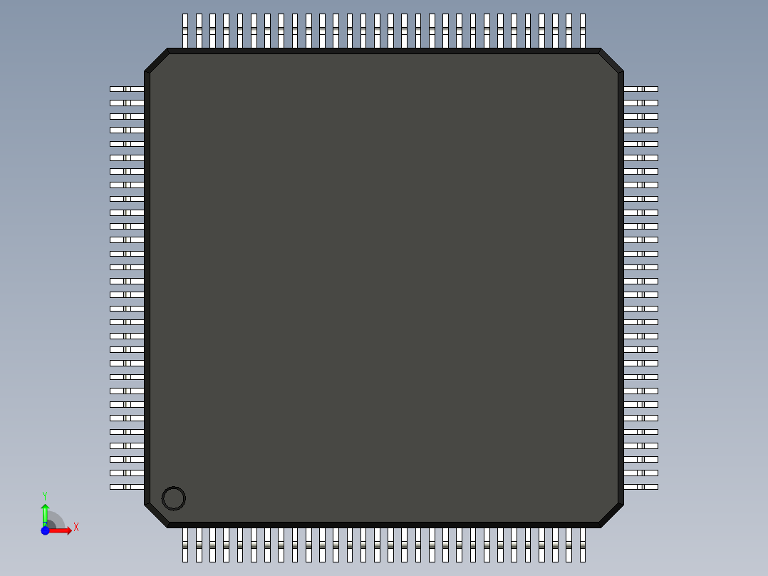 元器件3D封装LQFP120_FPT-120P-M0586前视图