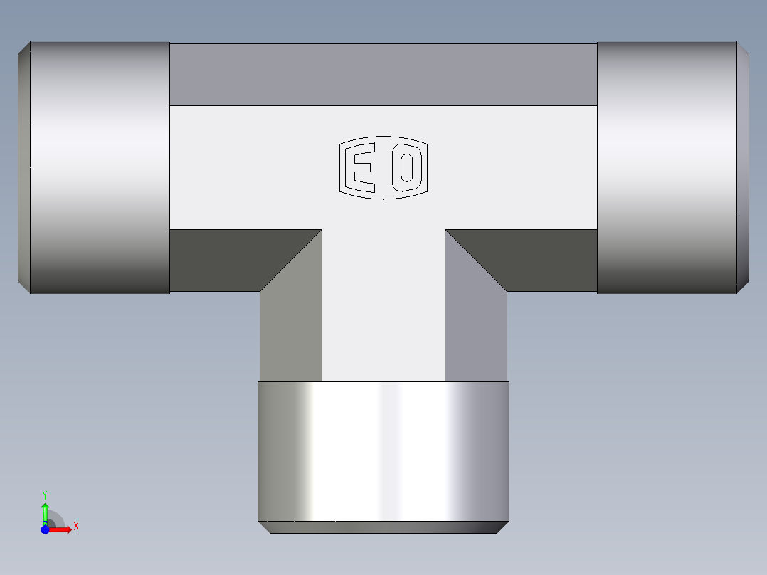卡套式工业通用硬管接头EO_Union_tee_T12SCFX前视图