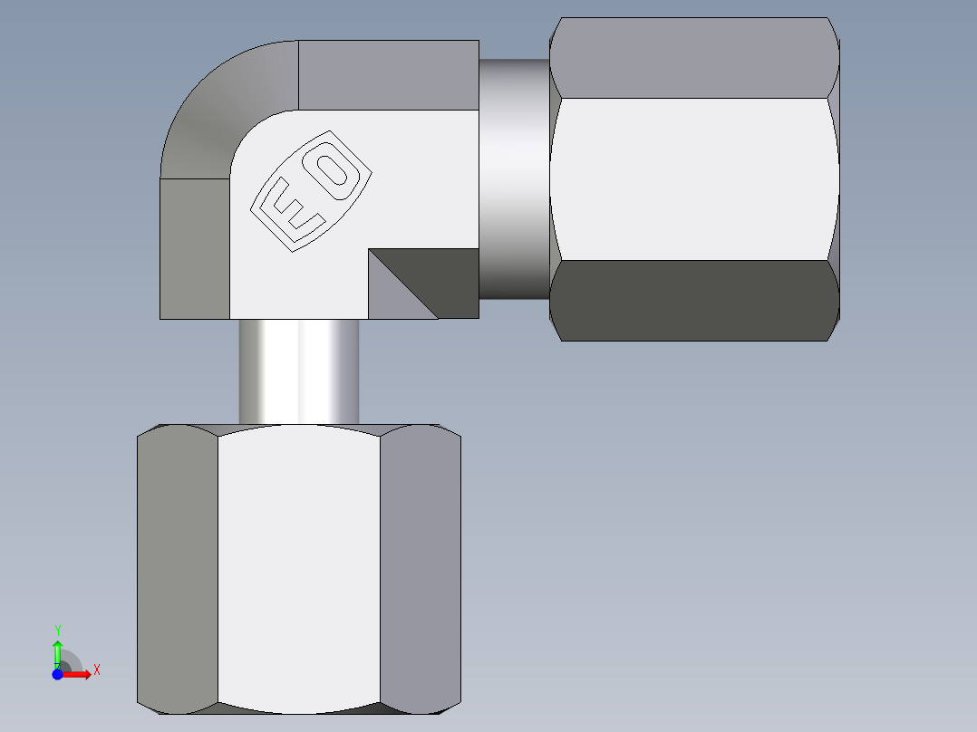 卡套式工业通用硬管接头EO_Standpipe_elbow_EVW06L71前视图