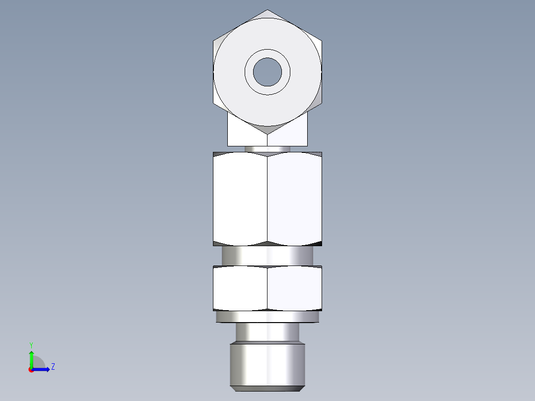 卡套式工业通用硬管接头EO_Assembled_adjustable_standpipe_branch_tee_EVT08SR71左视图