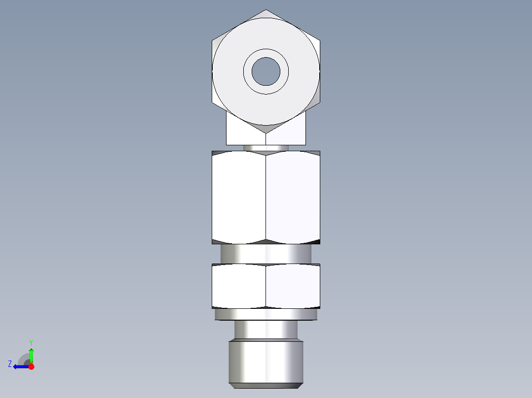 卡套式工业通用硬管接头EO_Assembled_adjustable_standpipe_branch_tee_EVT08SR71右视图