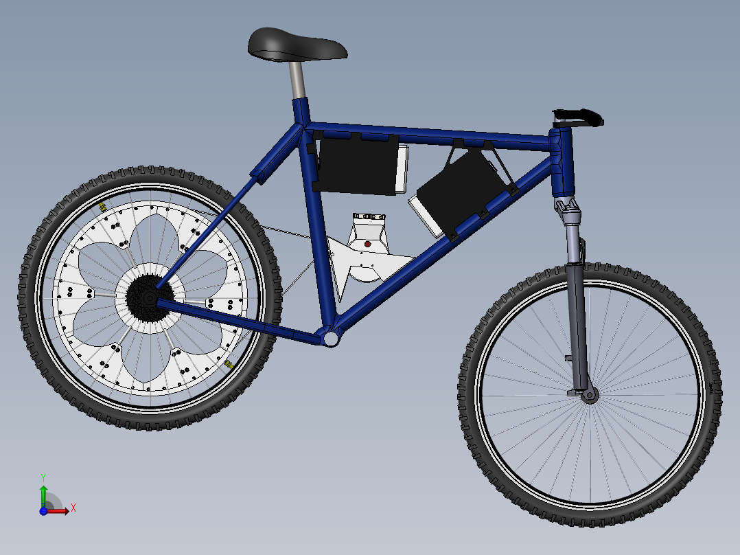 3D打印电动自行车--sw stp前视图