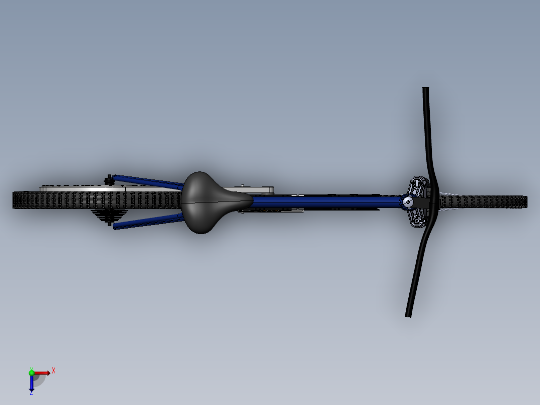 3D打印电动自行车--sw stp俯视图