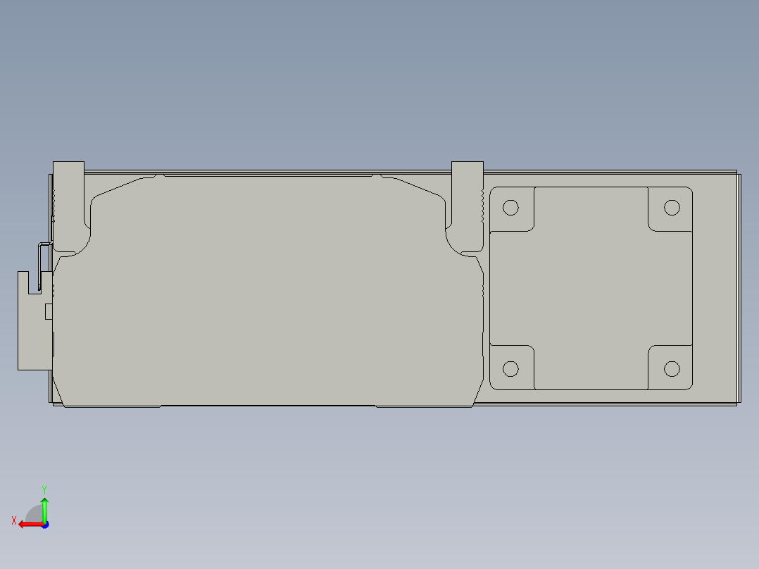 直线模组LHA170-S1450-R设计图纸后视图