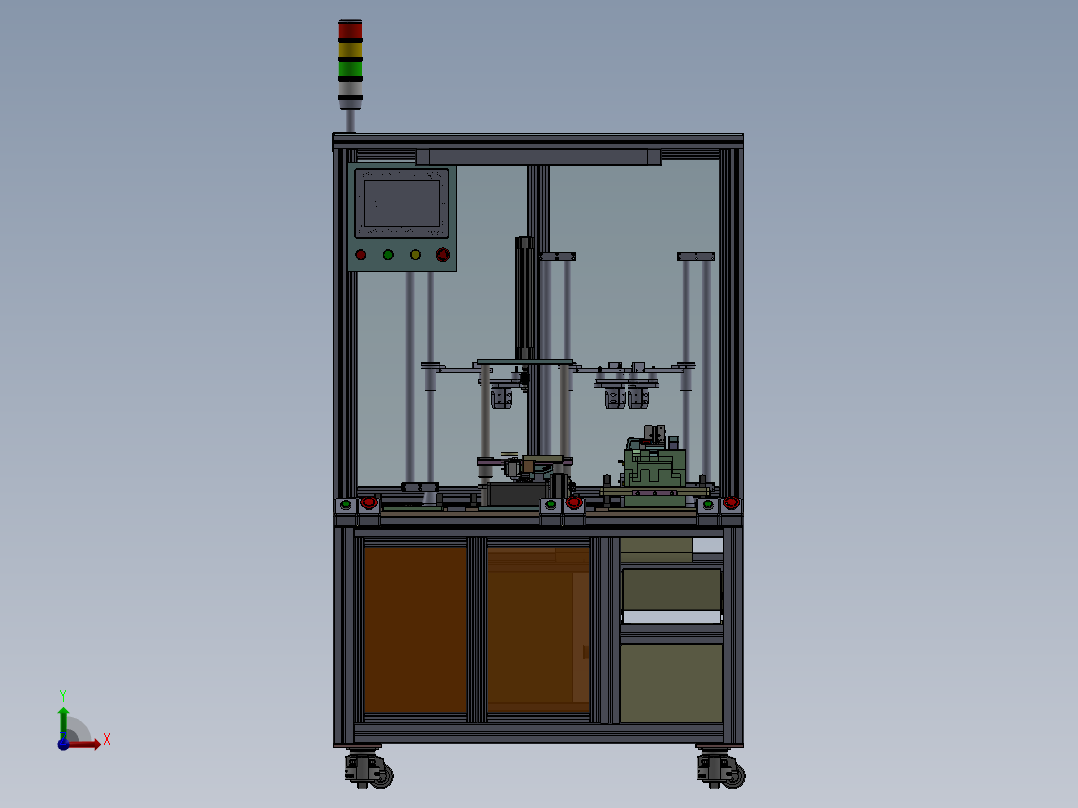 汽车大盖组装密封圈柱塞和打螺丝sw20可编辑前视图