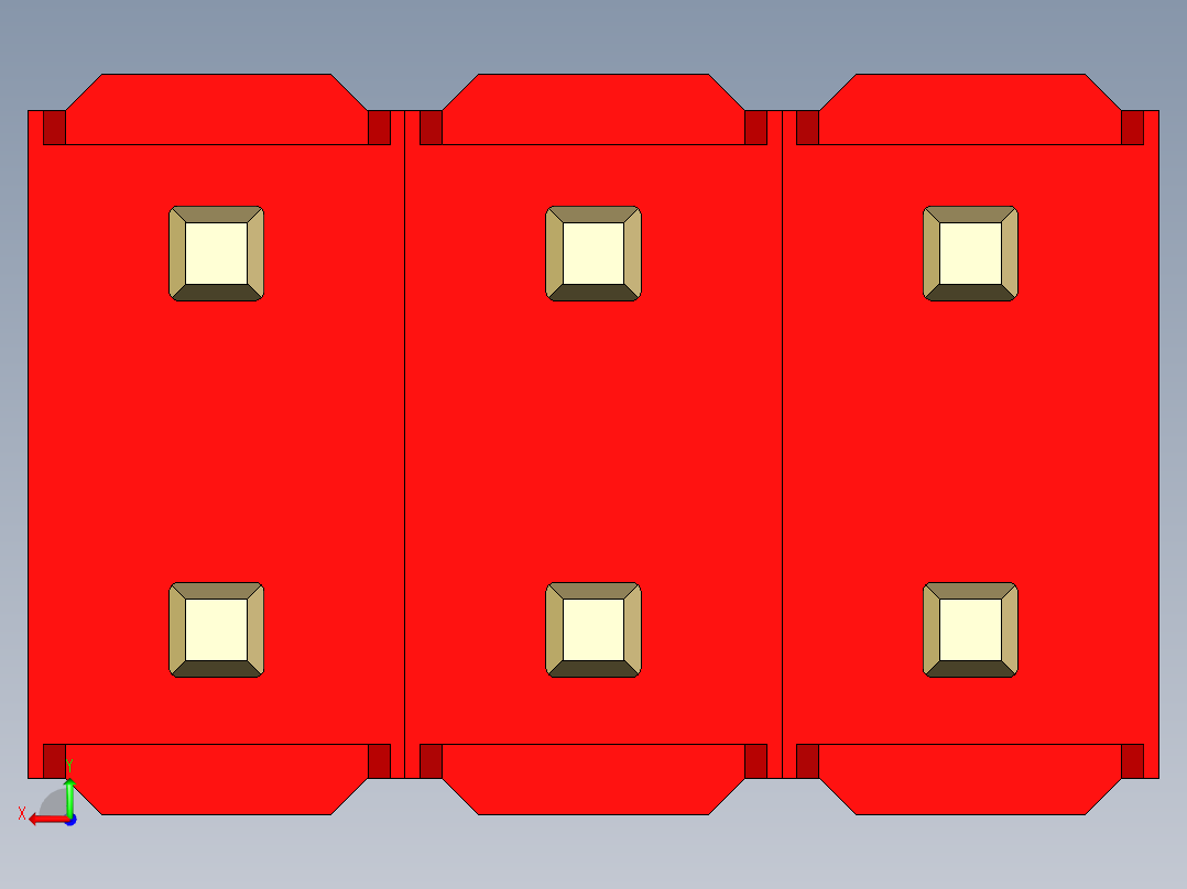 彩色公头100mil（2.54mm）系列-DS1021_red_2x03p_100mil_Type5_rev1.0后视图