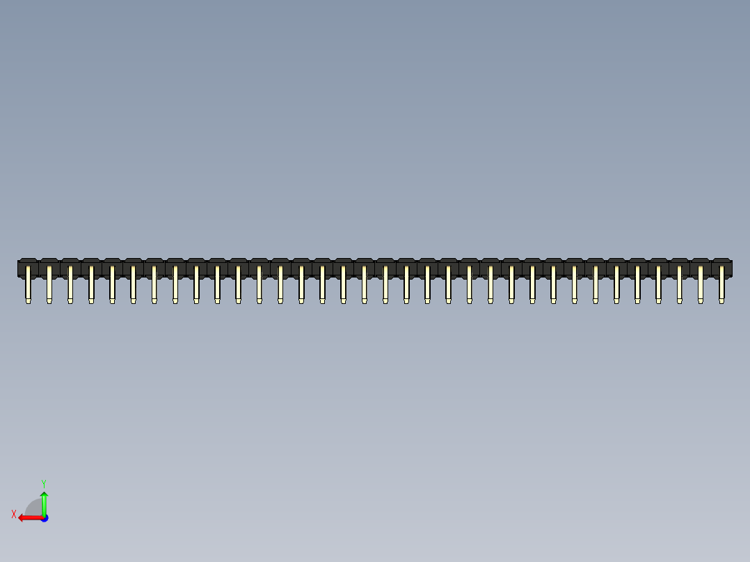 彩色公排针 100mil 2.54mm 系列-DS1022_black_1x34p_100mil_TypeD_rev1.0后视图