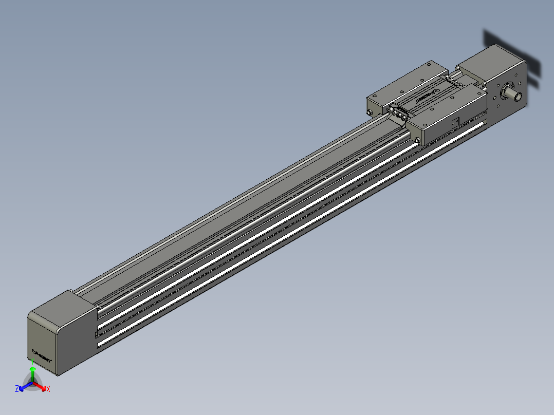 威洛博直线电机模组EB6-L140-S600-光轴正等轴测图