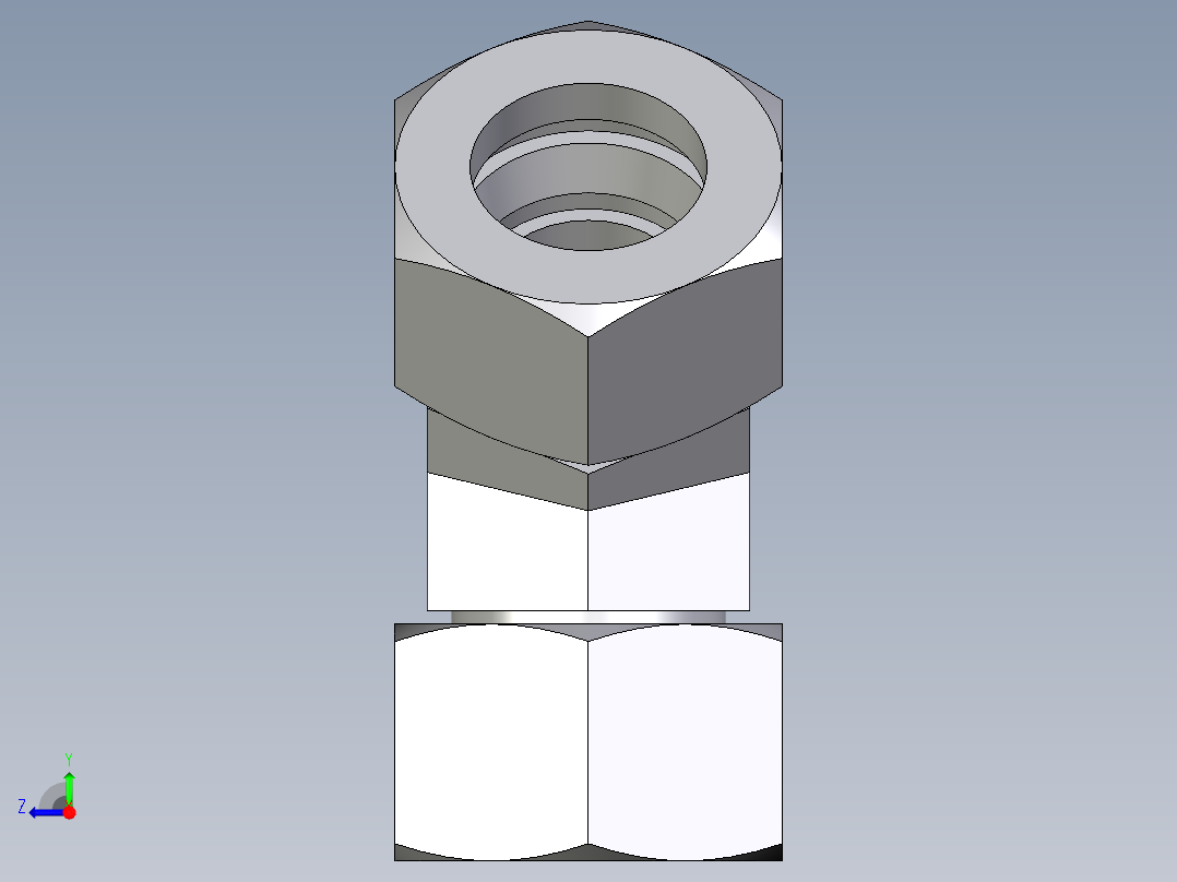 卡套式工业通用硬管接头EO_Swivel_nut_45_deg_elbow_EV22ZLCF右视图