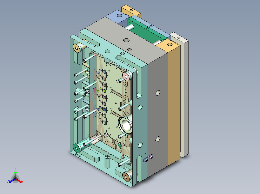 汽车中控面板（压铸模）正等轴测图