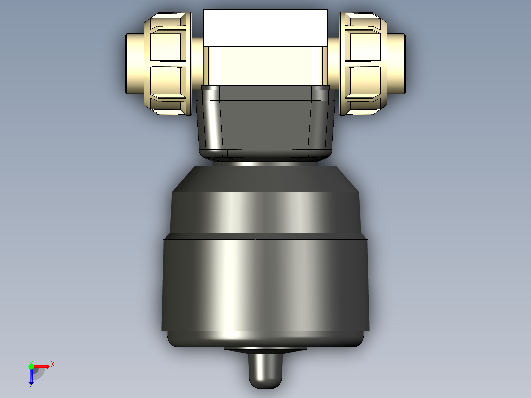 4DKUIMCP NC 气动隔膜阀常闭，以女性的两端，公制系列PP-H俯视图