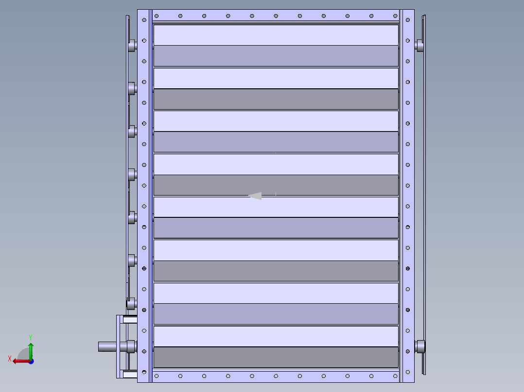 通风百叶阀后视图