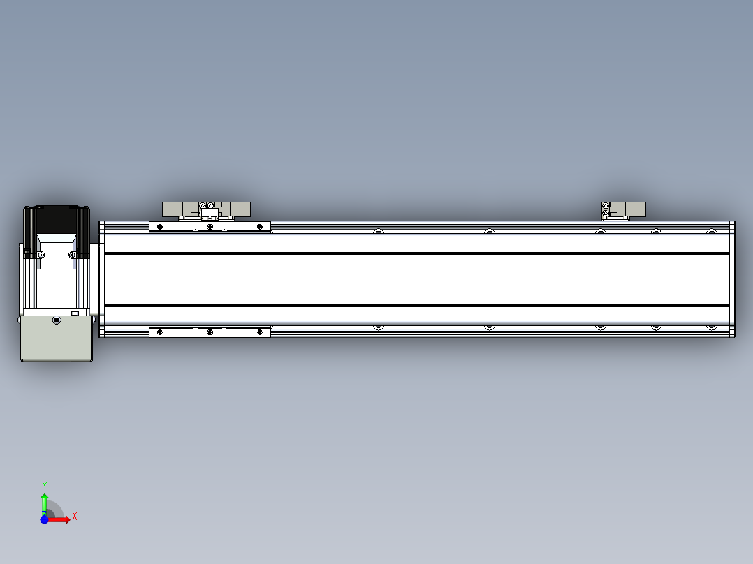 同步带滑台-半封闭B10H-L45-S350-LU-P40-D3前视图