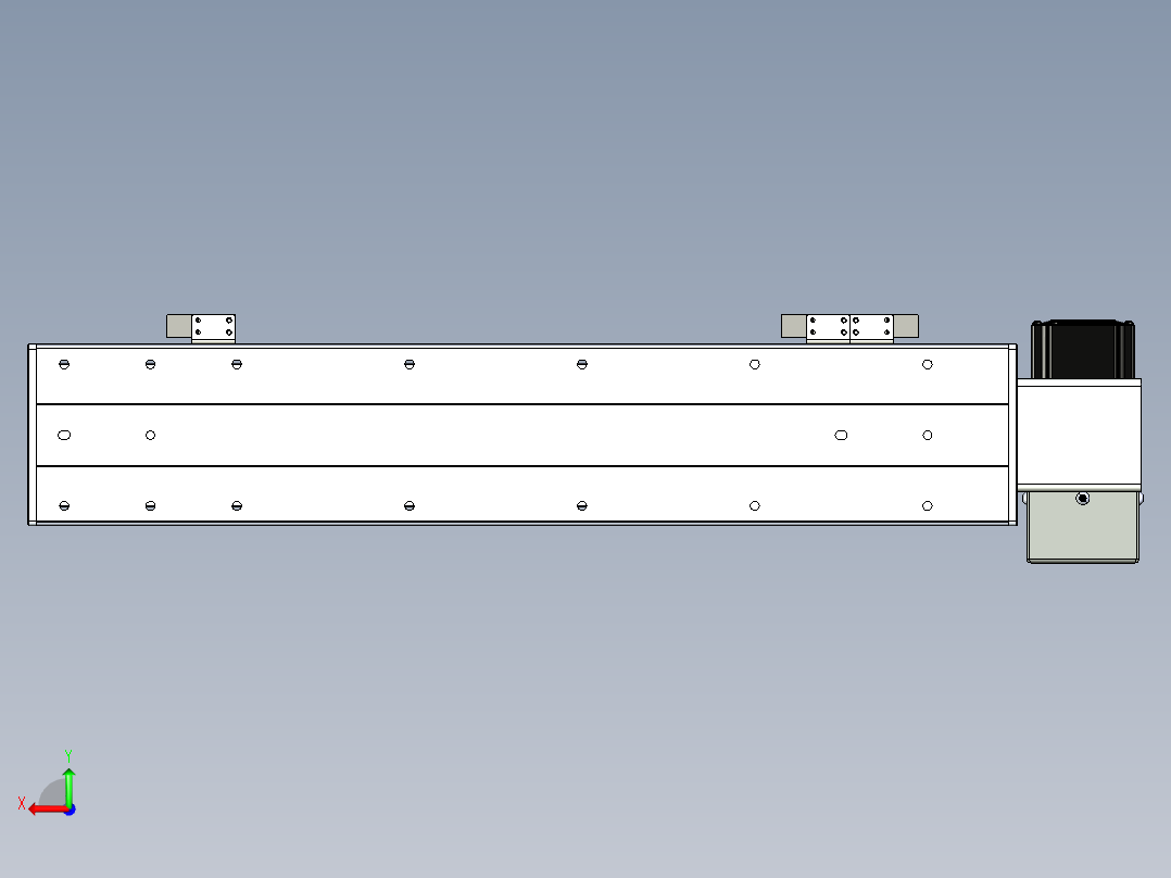 同步带滑台-半封闭B10H-L45-S350-LU-P40-D3后视图
