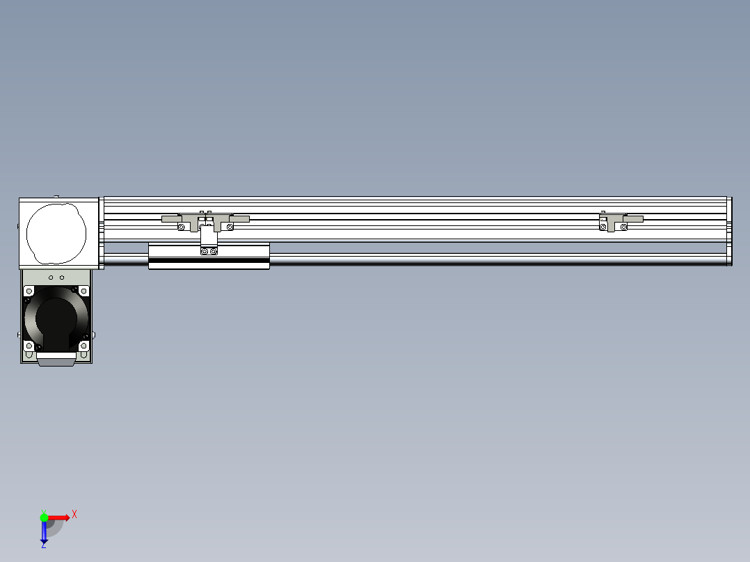 同步带滑台-半封闭B10H-L45-S350-LU-P40-D3俯视图