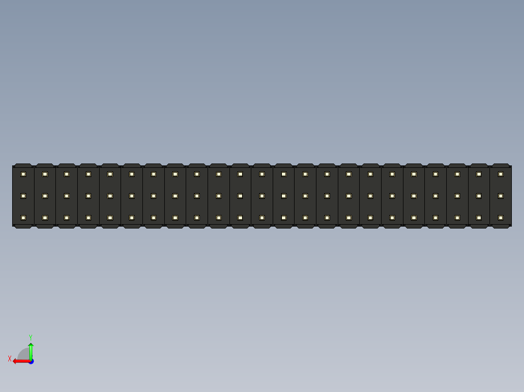 彩色公头100mil（2.54mm）系列-DS1021_black_3x23p_100mil_Type1_rev1.0后视图