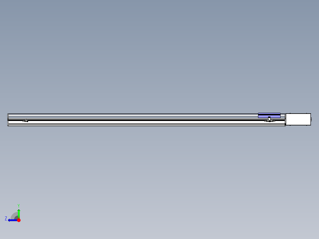 同步带滑台-半封闭B17H-L50-S1750-R-P75-D3右视图