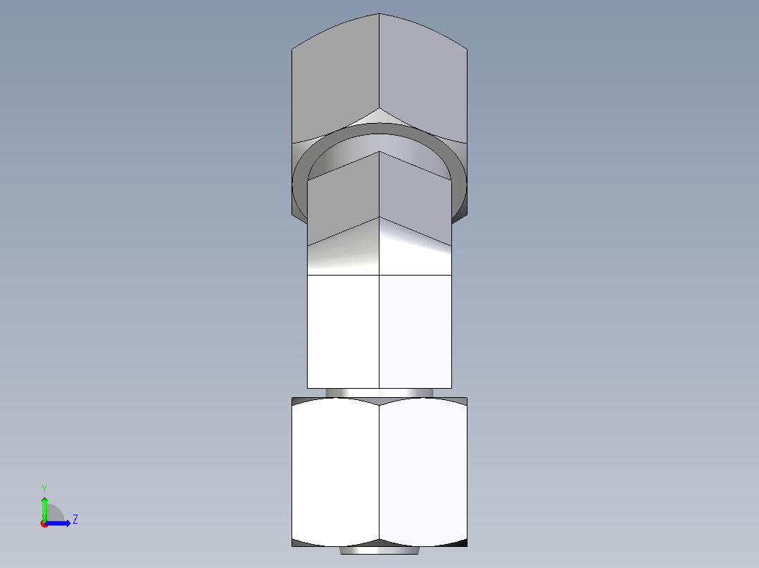 卡套式工业通用硬管接头EO_Swivel_nut_45_deg_elbow_EV08LCF左视图