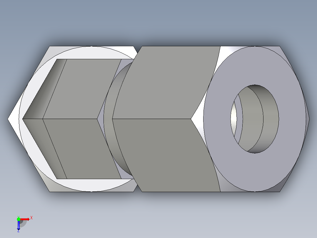 卡套式工业通用硬管接头EO_Swivel_nut_45_deg_elbow_EV08LCF俯视图